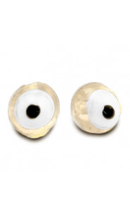 Glasperle Nazar Auge 8mm gebrochenes Weiß